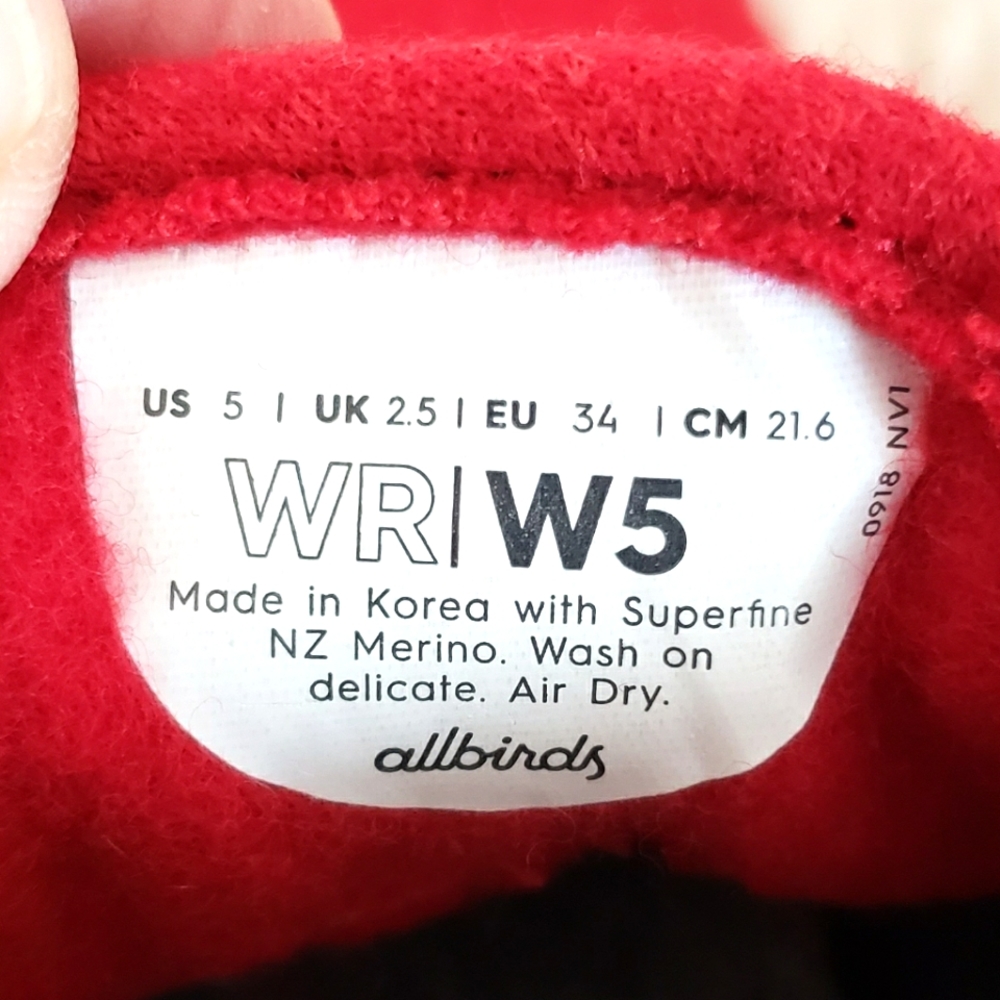 ALLBIRDS Red Merino Wool Lace Up Walking Sneakers--NEW--5 - Picture 12 of 12